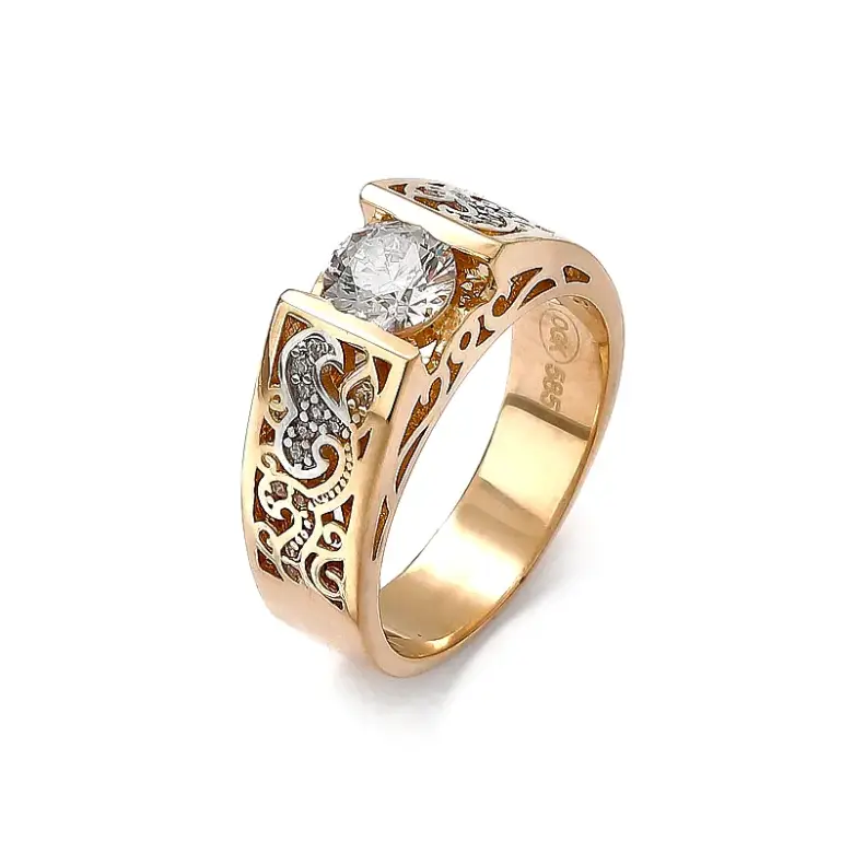 Złoty pierścionek ażurowy Złoty pierścionek ażurowy